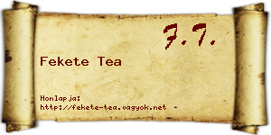 Fekete Tea névjegykártya